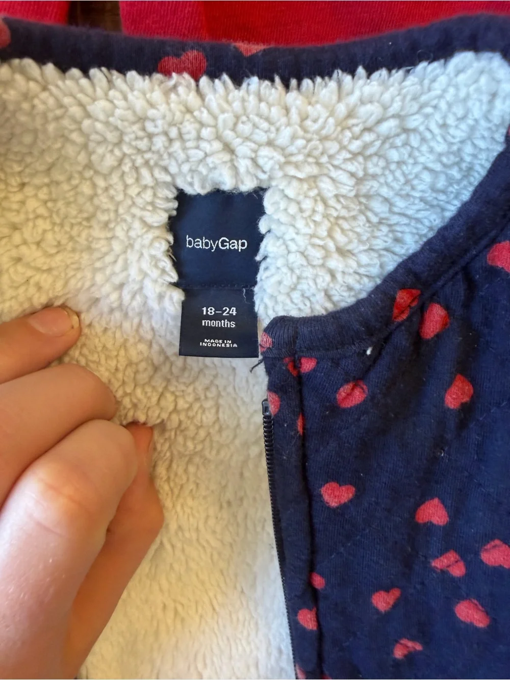 GAP Navy & Red Heart Girls Four-Piece Matching Pantsuit Onesie Set 18-24 Months